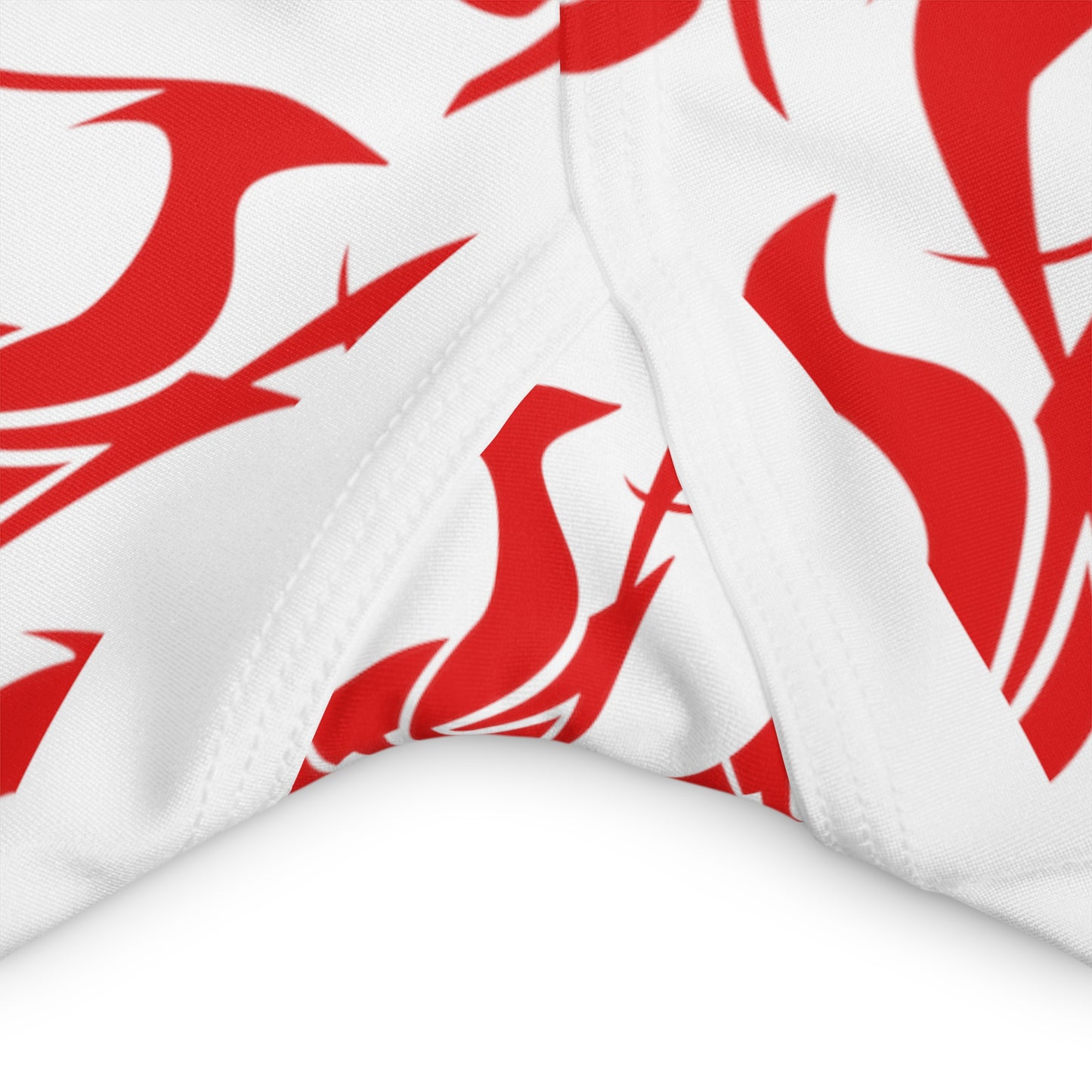 High Waisted Yoga Shorts Red on White