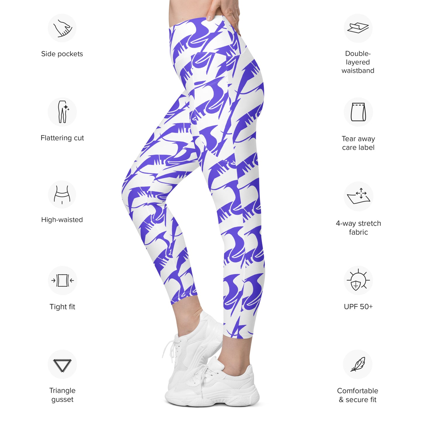 Leggings with pockets - Purple Gazelle