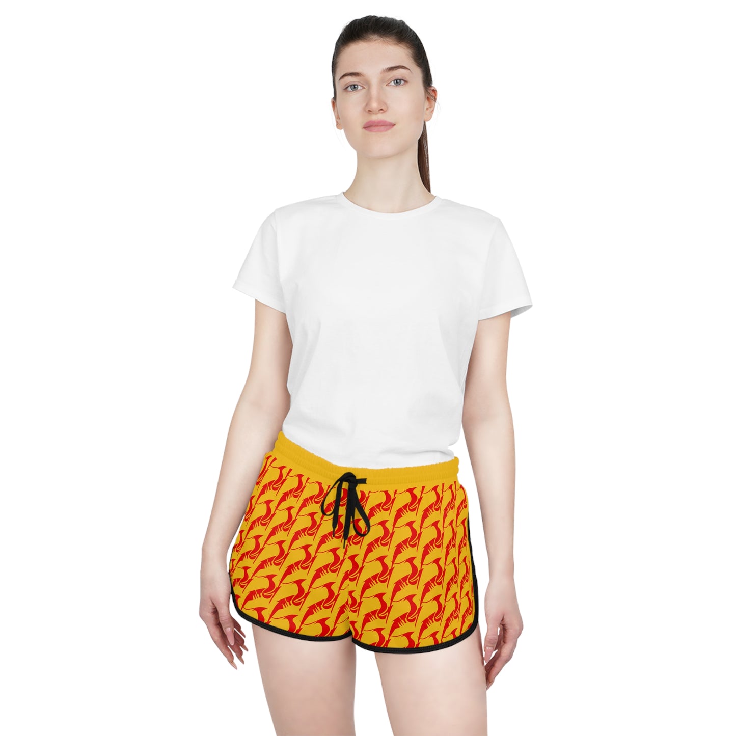 Women's Relaxed Shorts Red & Gold