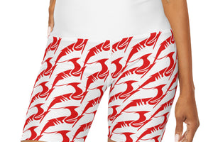 High Waisted Yoga Shorts Red on White – Markelle The Gazelle
